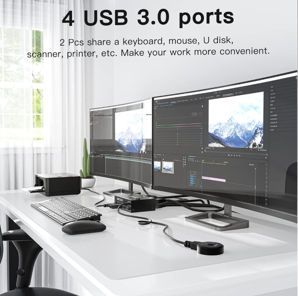 NAWEN USB 3.0 Dual Monitor KVM Switch