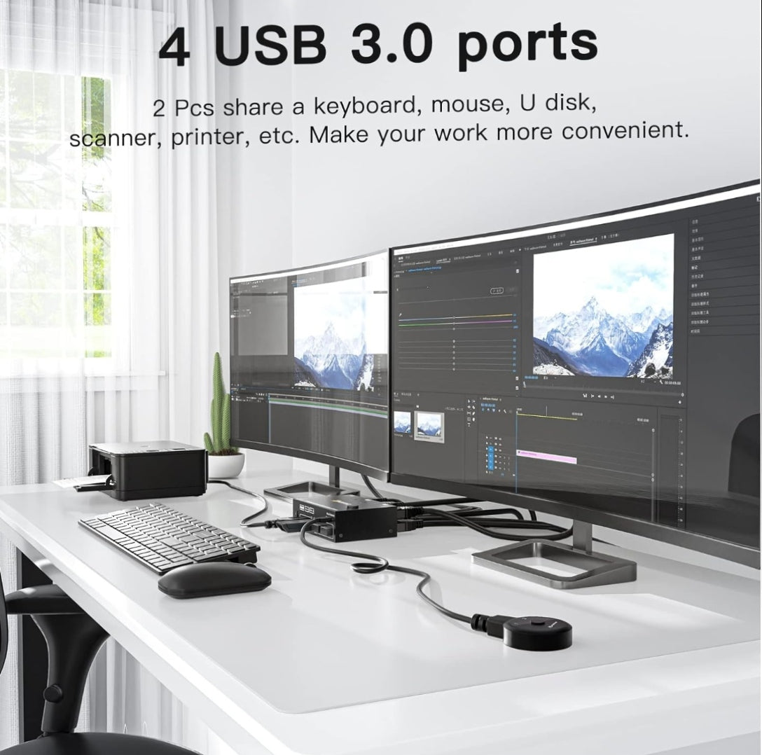 NAWEN USB 3.0 Dual Monitor KVM Switch