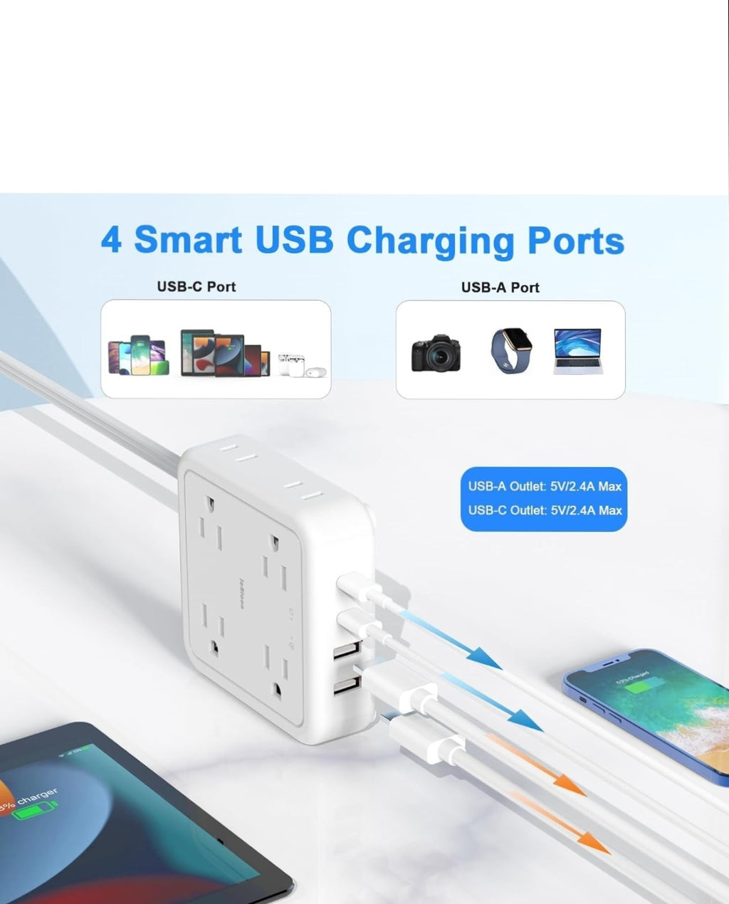 Jcblaon 12 in 1 Power Strip Surge Protector