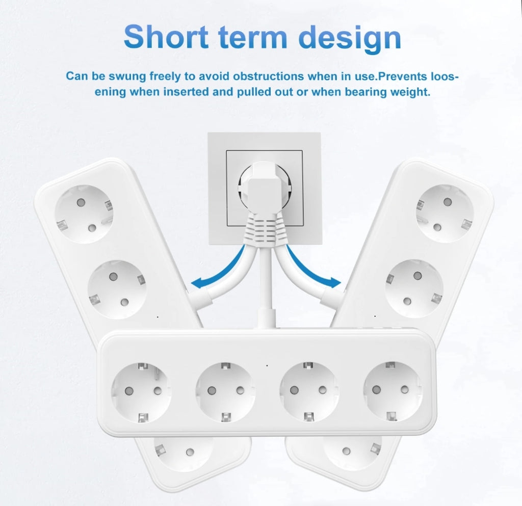 4 Bay Multi Socket 3 USB, 7-in-1 Socket Adapter
