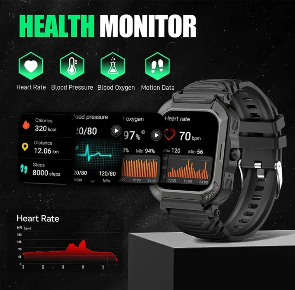 H30 Military Sports Smart Watch for Men Women