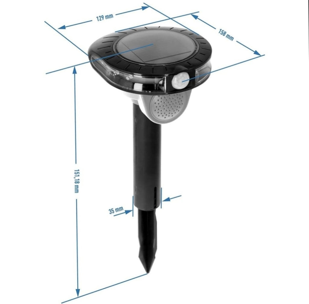 The solar sound/flash animal repeller