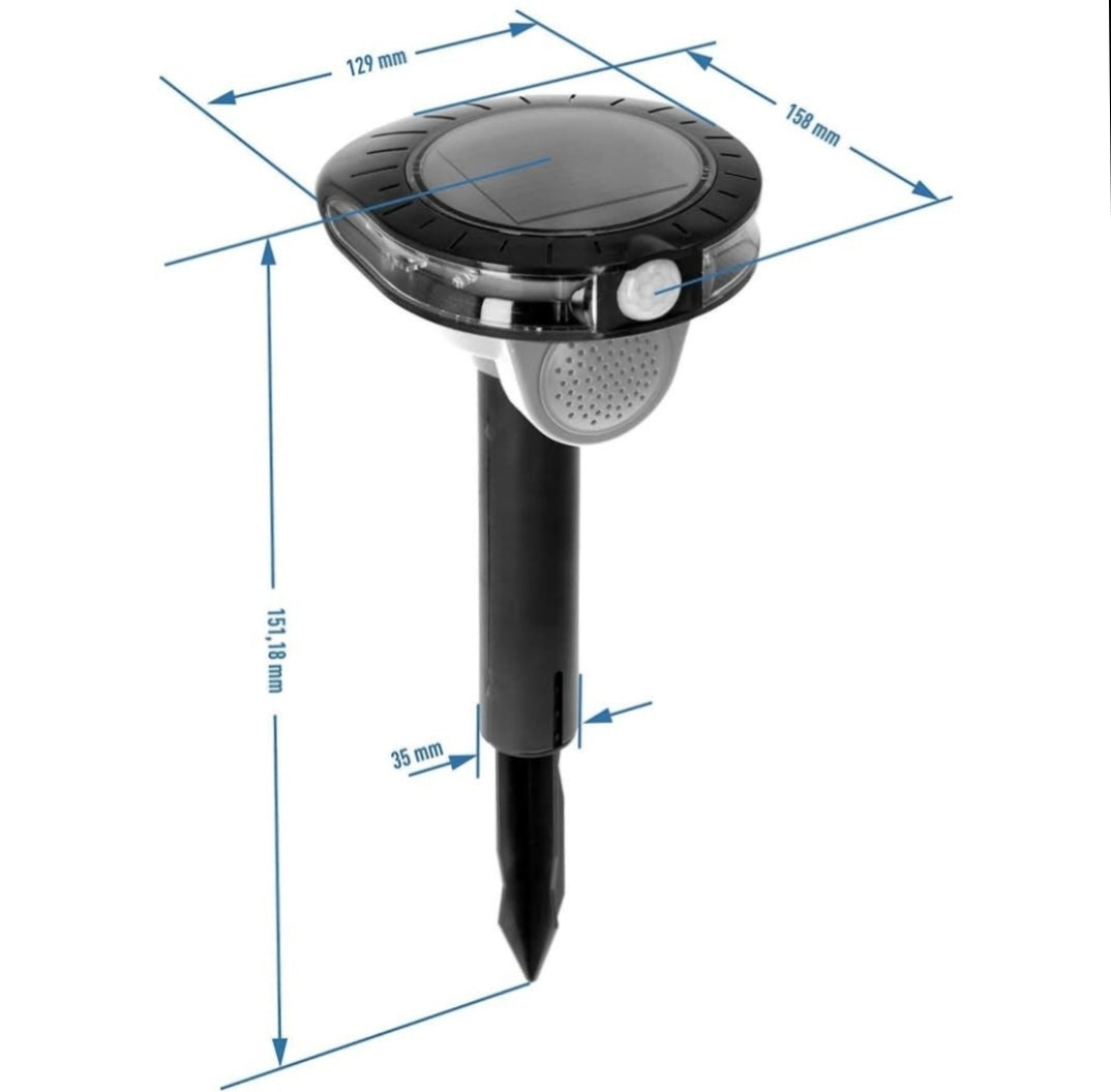 The solar sound/flash animal repeller