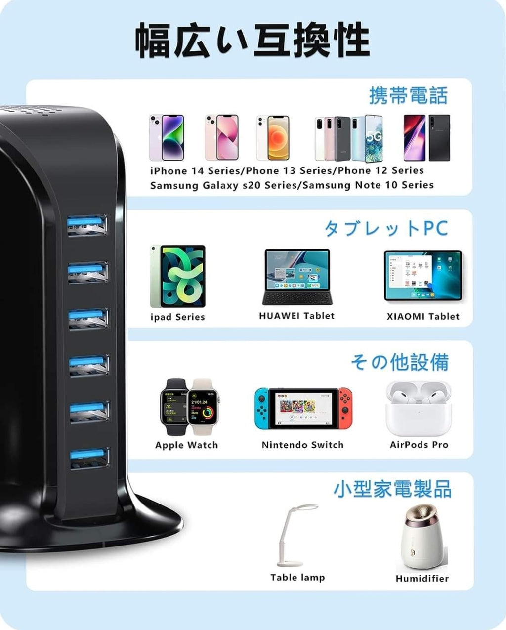 VHBW USB Outlet 50WUSB Charger