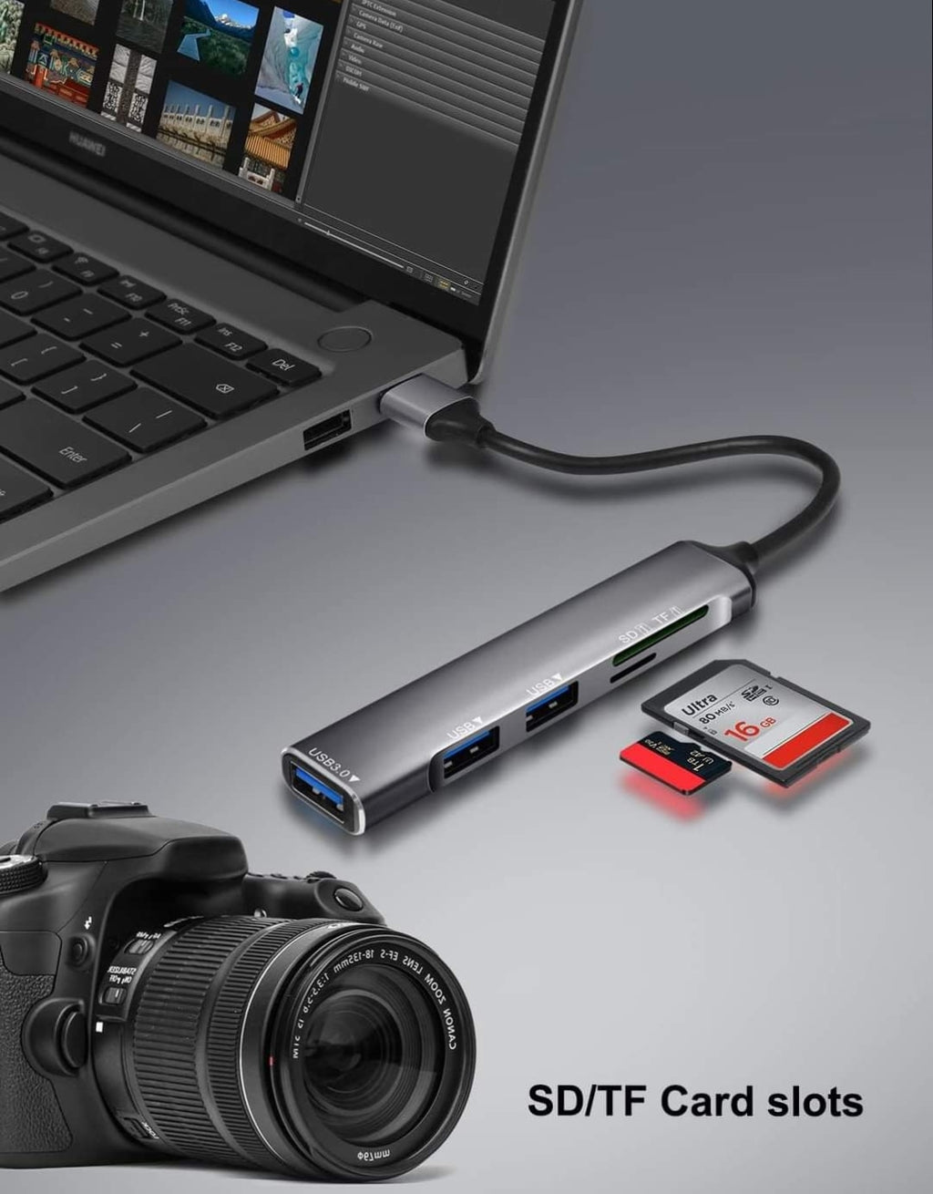 Jstoo 5 in 1 3.0 Hub with card Readers